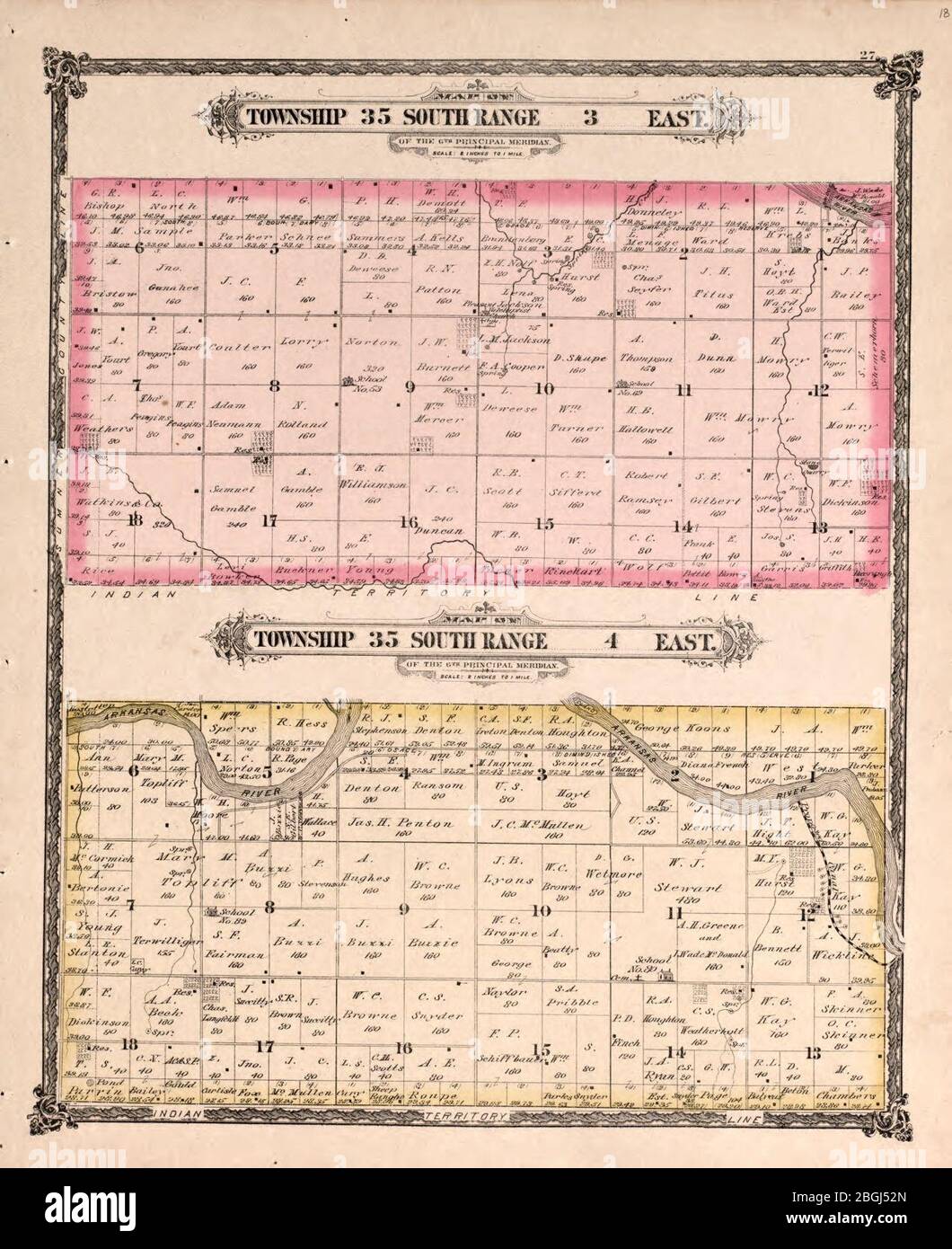 Historical atlas of Cowley County, Kansas Stock Photo Alamy