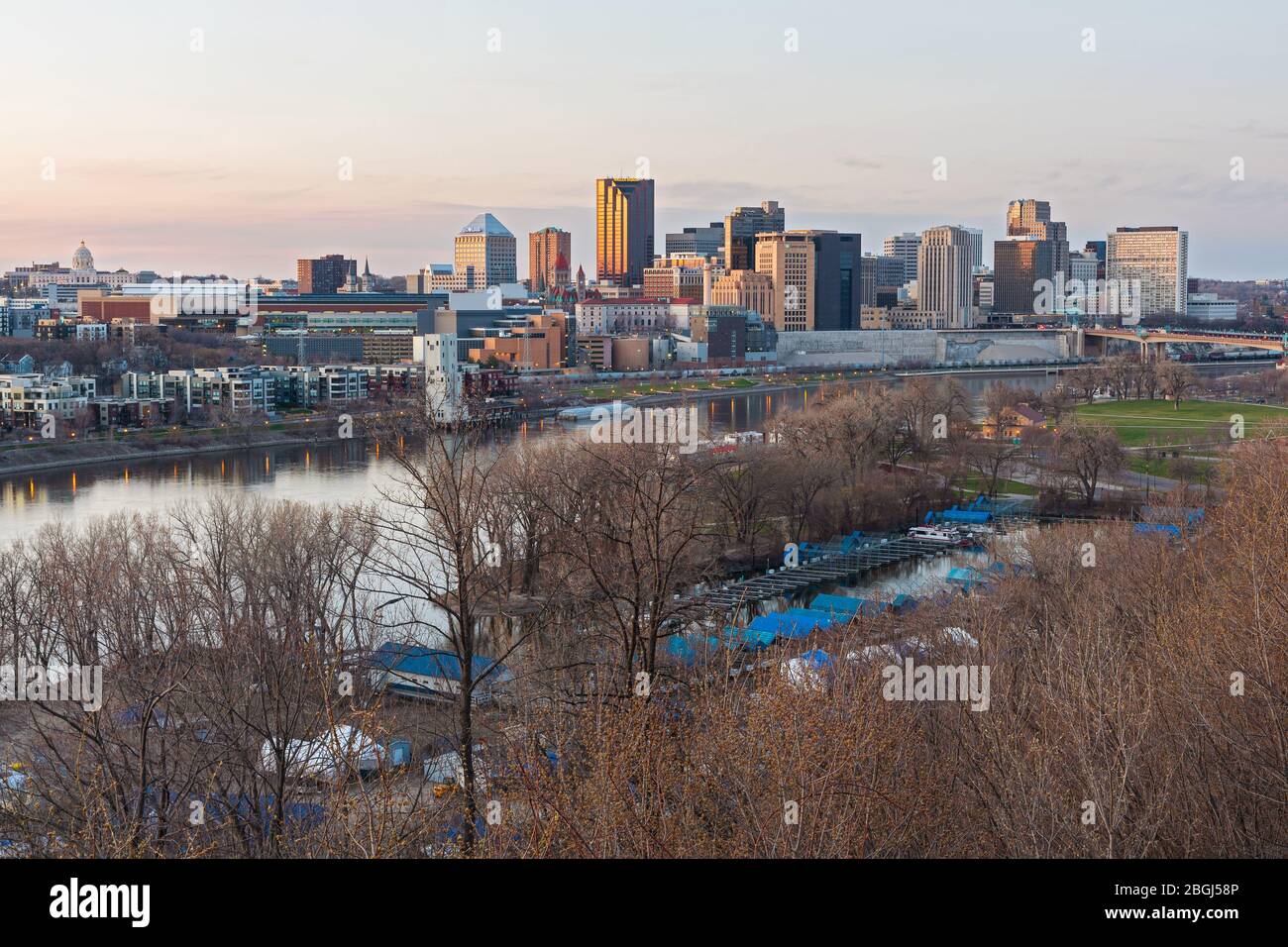 saint paul downtown skyline and riverfront at twilight Stock Photo Alamy