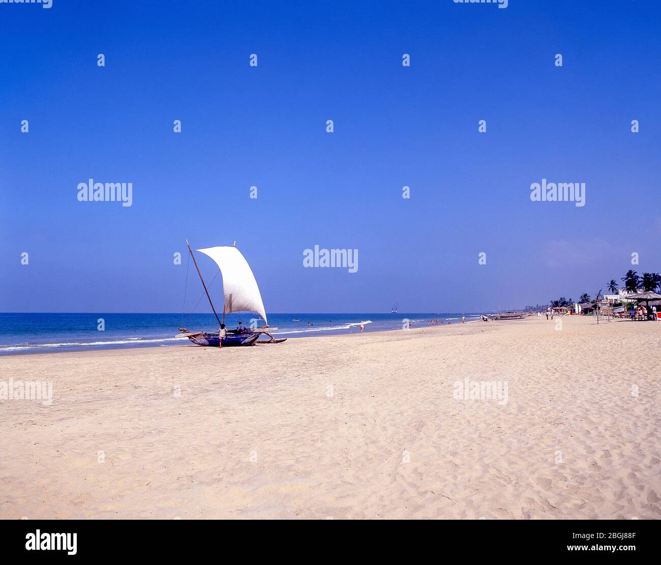 Beach view, Mount Lavina, Colombo, Western Province, Sri Lanka Stock Photo