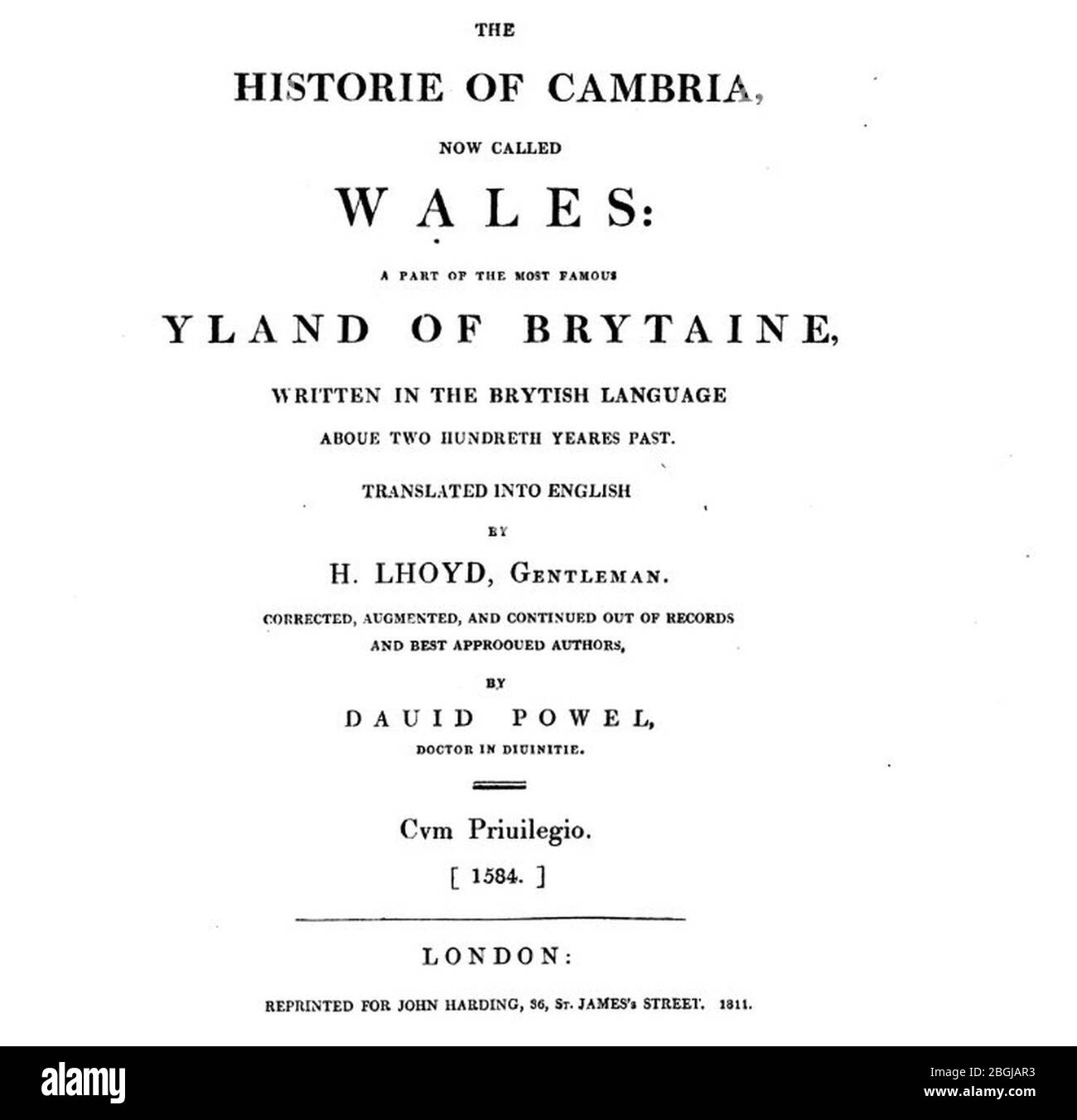 History of Cambria 1811 cover Stock Photo Alamy