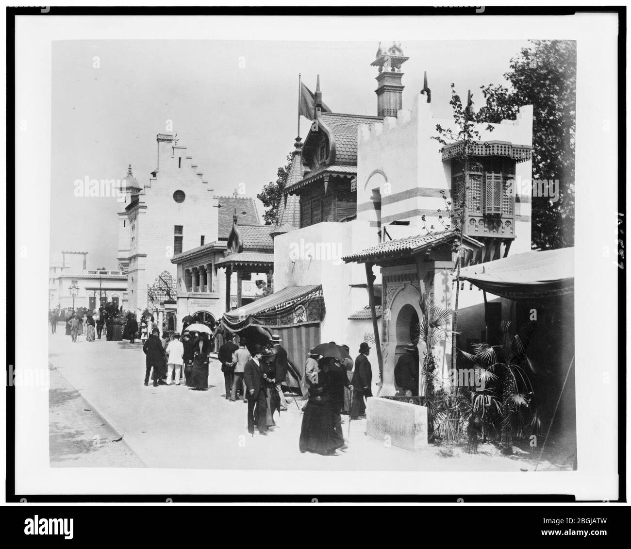 History of Habitation exhibit, Paris Exposition, 1889 Stock Photo