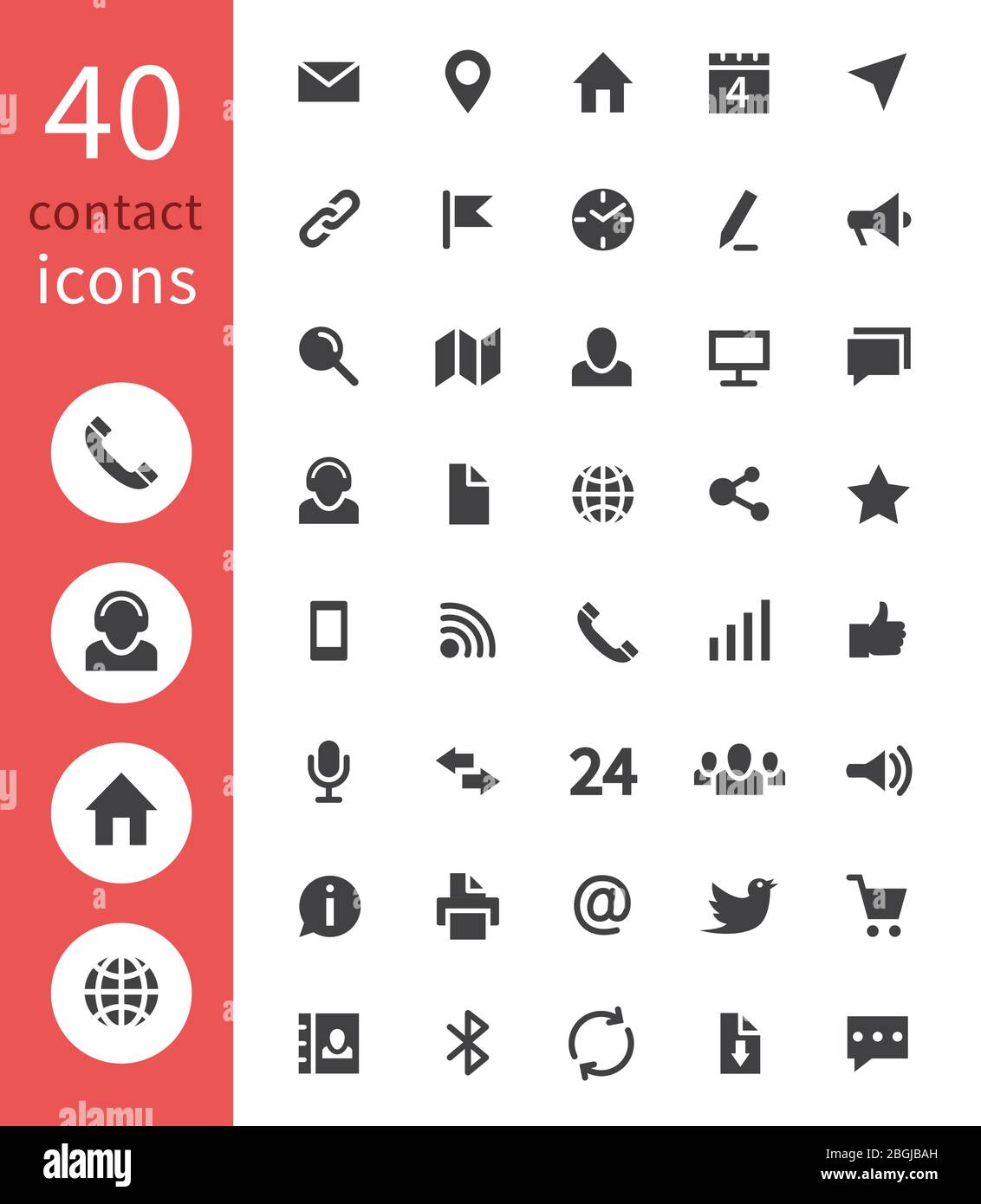 Contact web icons. Telephone, home address, email and website business