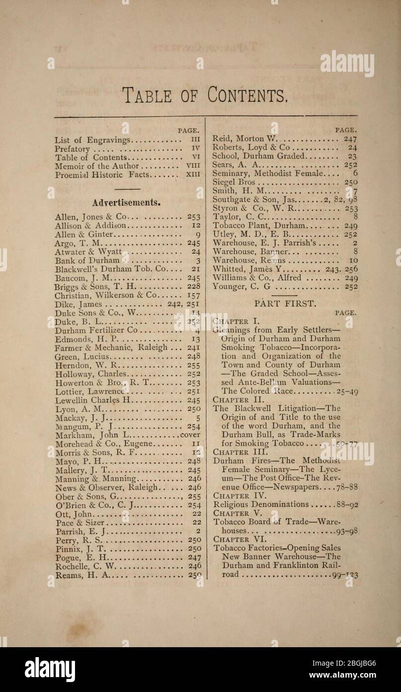 History of the town of Durham, N. C Stock Photo Alamy