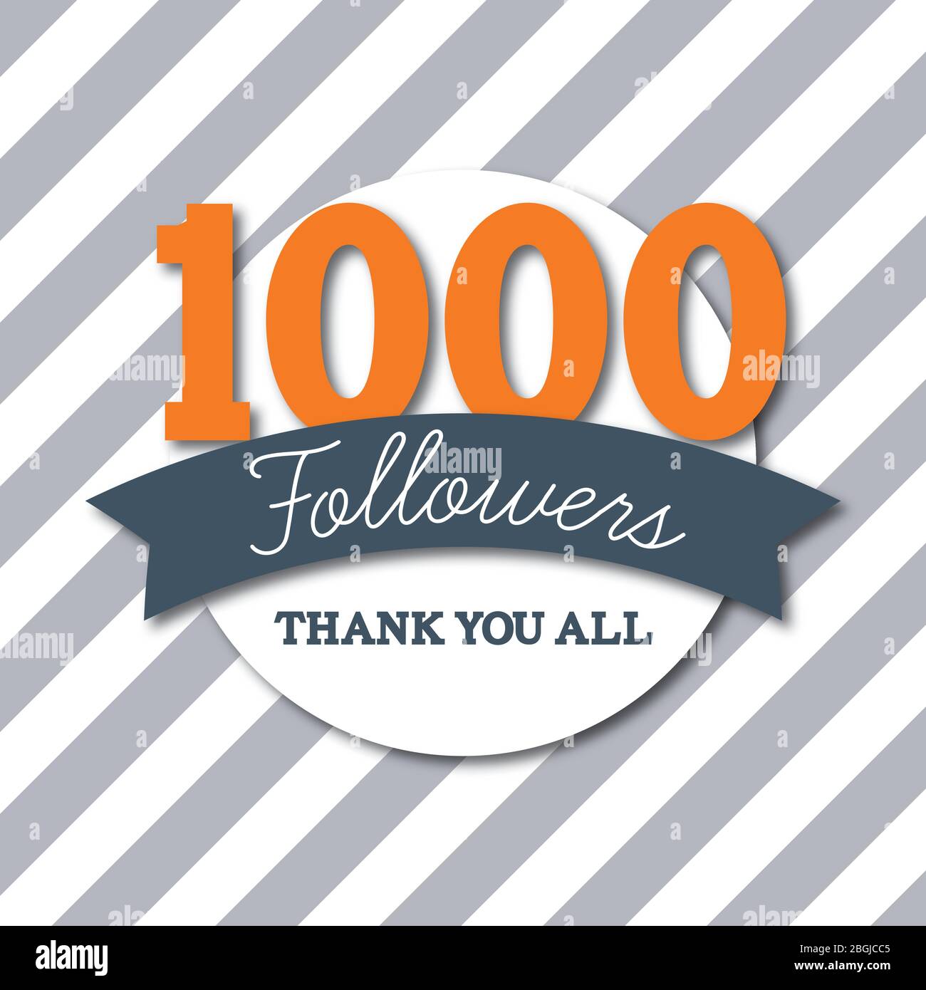 1000 followers. Thank you all. Social media subscribers banner Stock Vector