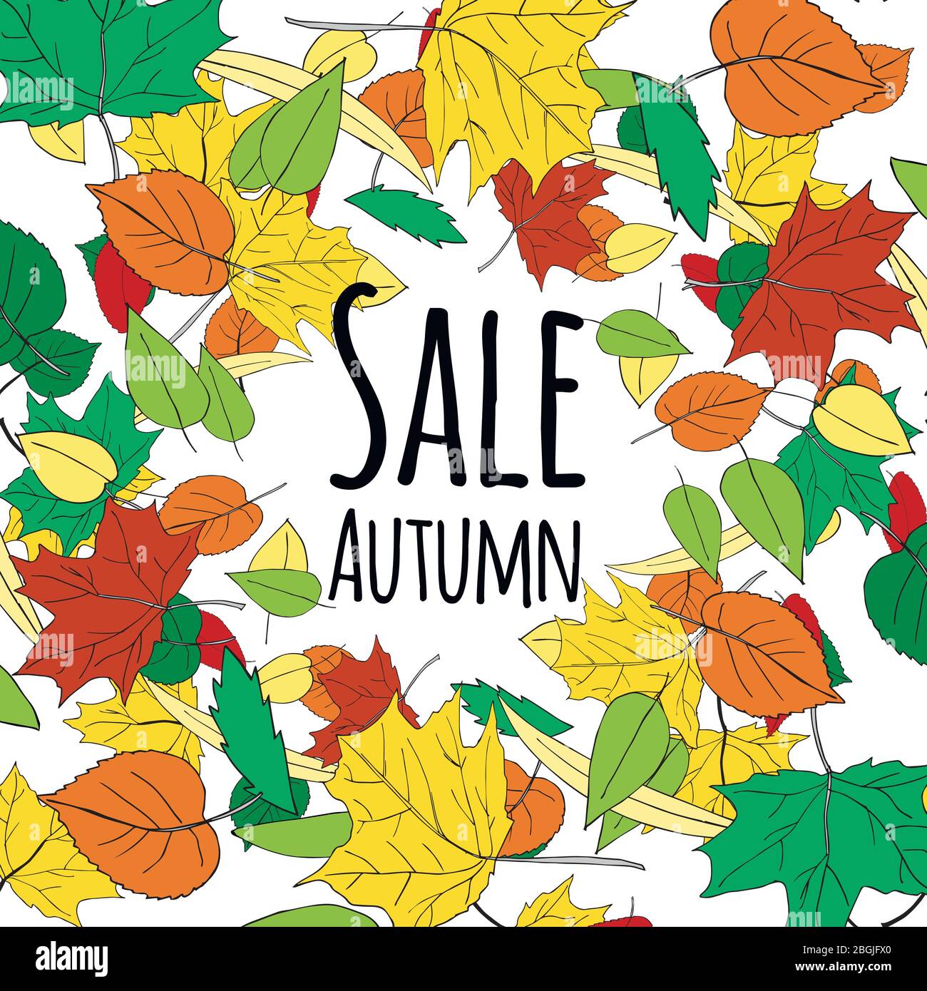 Vector illustration autumn leaves background Stock Vector Image & Art ...