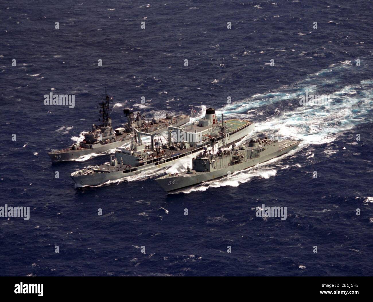 Hmcs Provider HMCS Provider (AOR 508) refueling HMAS Darwin (FFG 04) and USS Berkeley ...