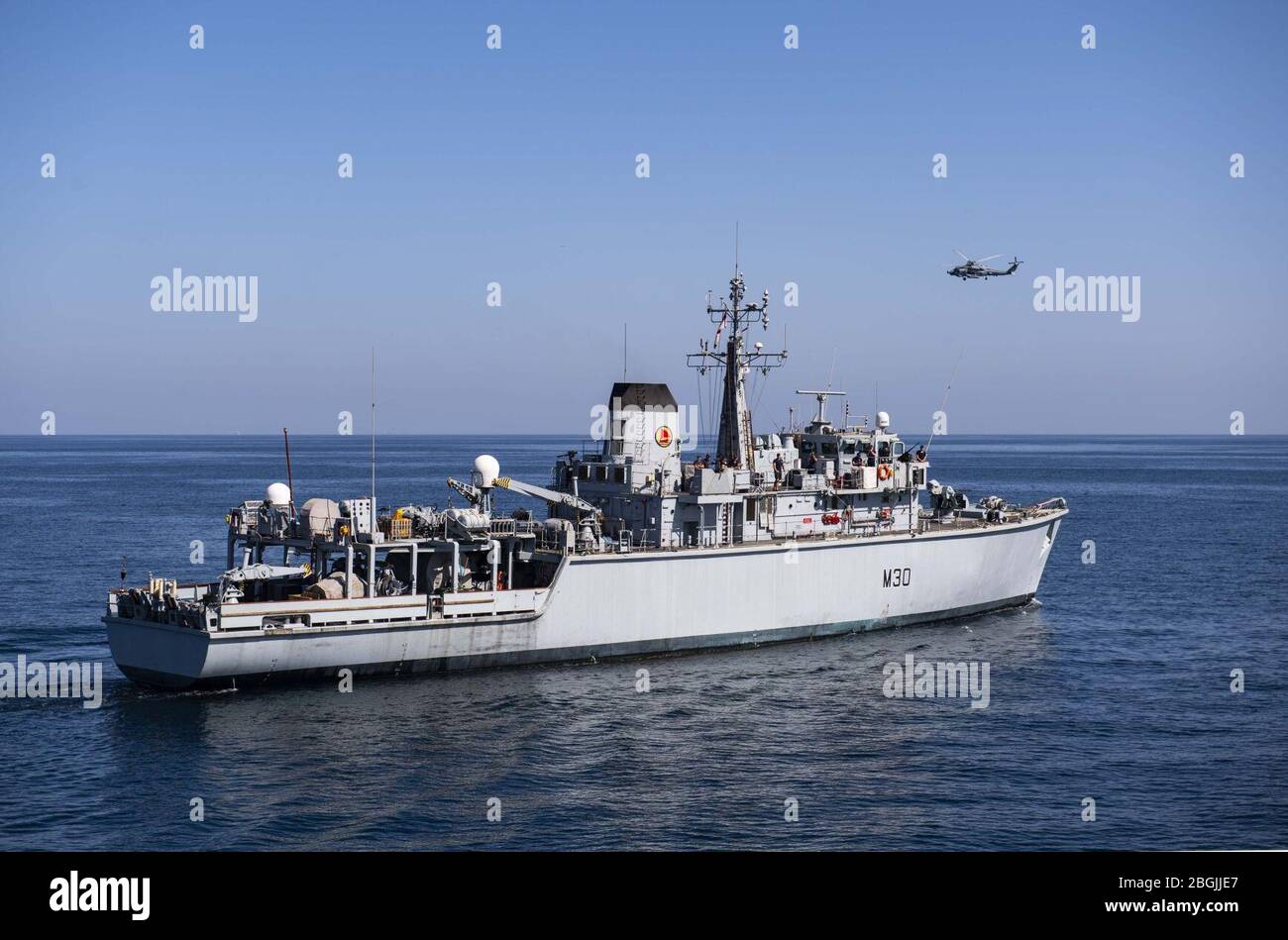 HMS Ledbury (M30) underway in the Arabian Gulf on 11 March 2020 (200311 Stock Photo