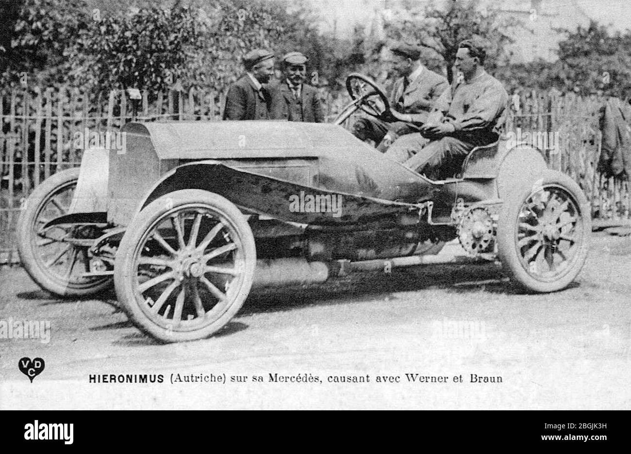 Otto Hieronimus on a Mercedes - 1905 Gordon Bennett Cup. Stock Photo