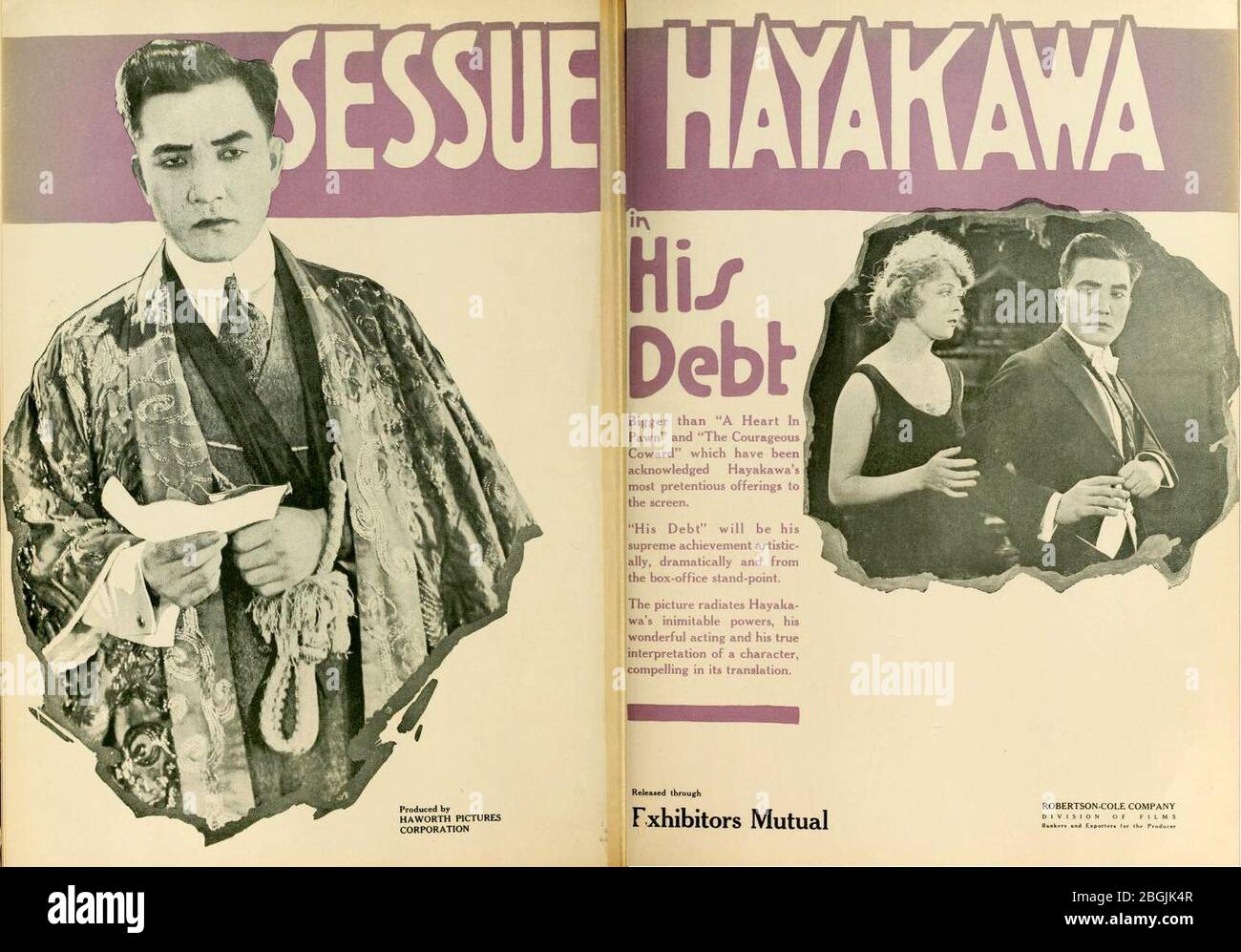 Sessue Hayakawa 1919. Stock Photo