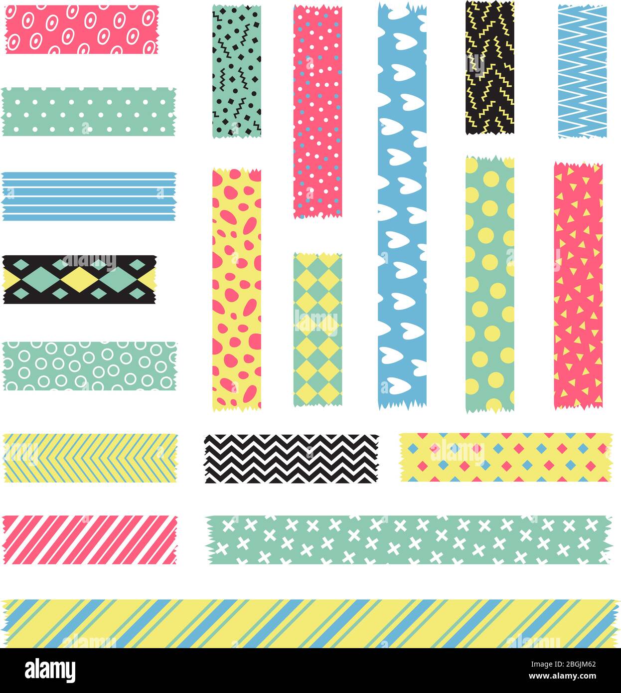 Two Colors Adhesive Tape Collection For Scrapbook Royalty Free SVG