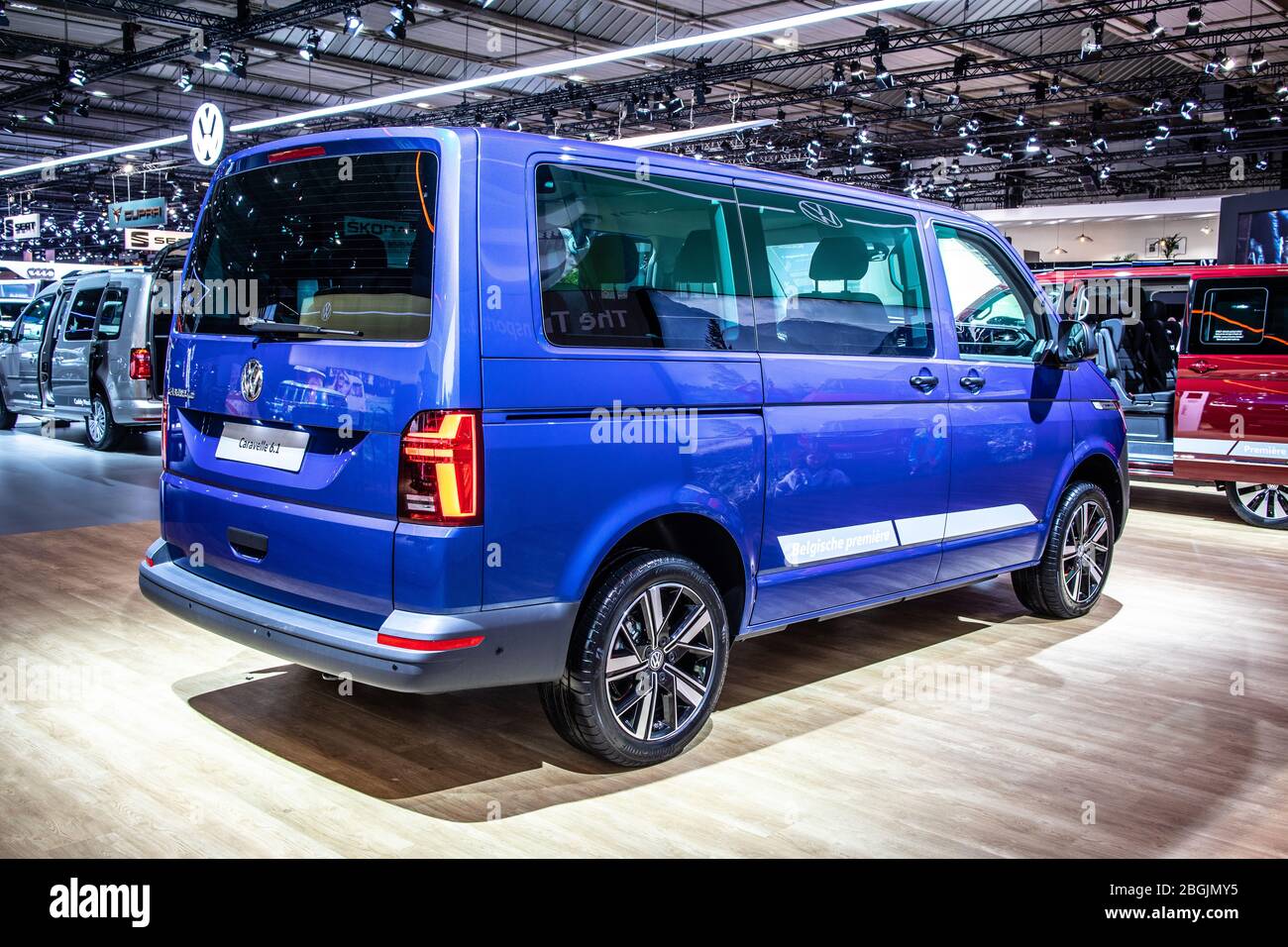 Brussels, Belgium, Jan 2020 Volkswagen Multivan 6.1 Transporter Caravelle  (T6), Brussels Motor Show, VW 6th gen range-topping people mover Stock  Photo - Alamy