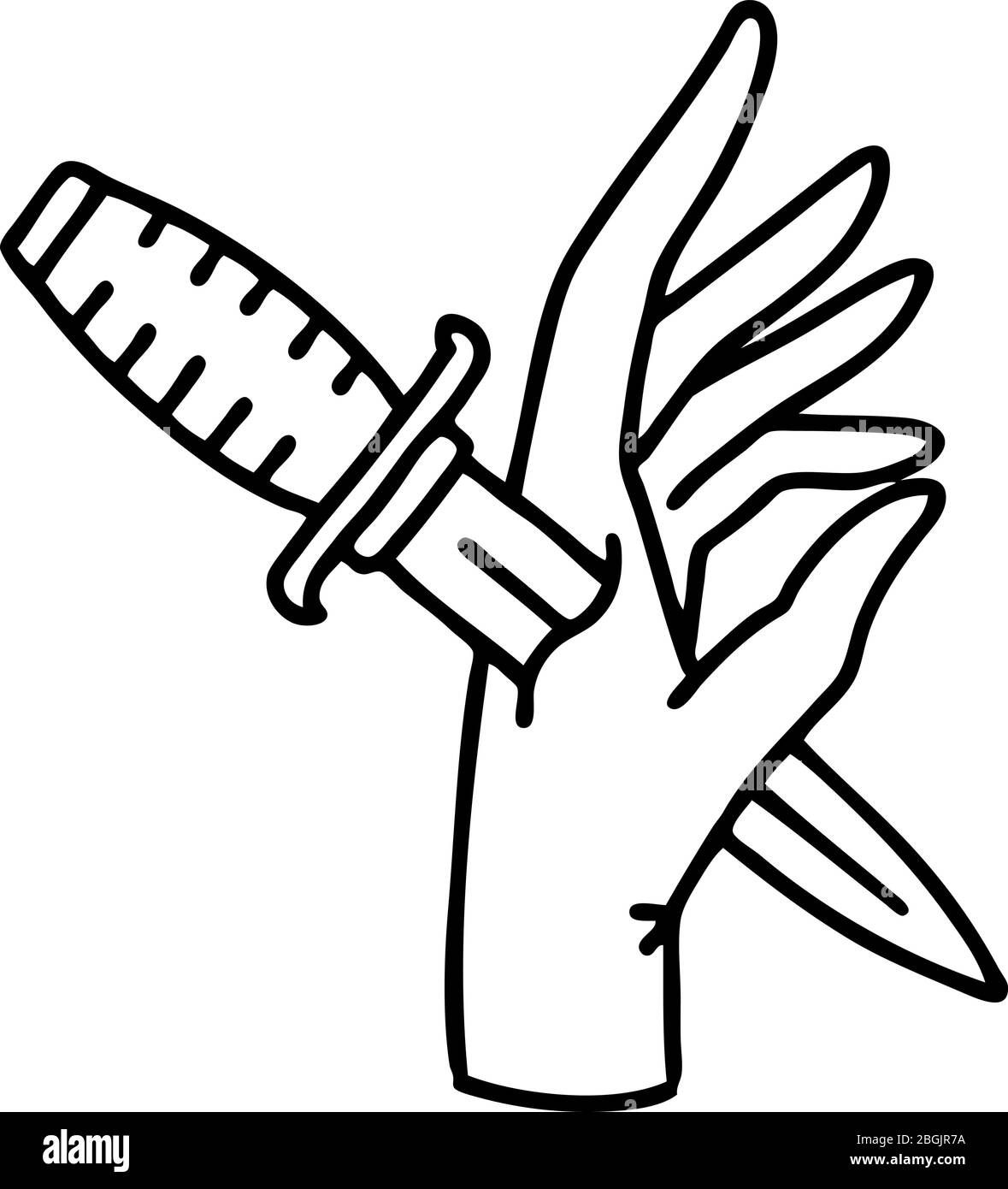 Tattoo In Black Line Style Of A Dagger In The Hand Stock Vector Image Art Alamy Tattoo In Black Line Style Of A Dagger In The Hand Stock Vector Image Art Alamy