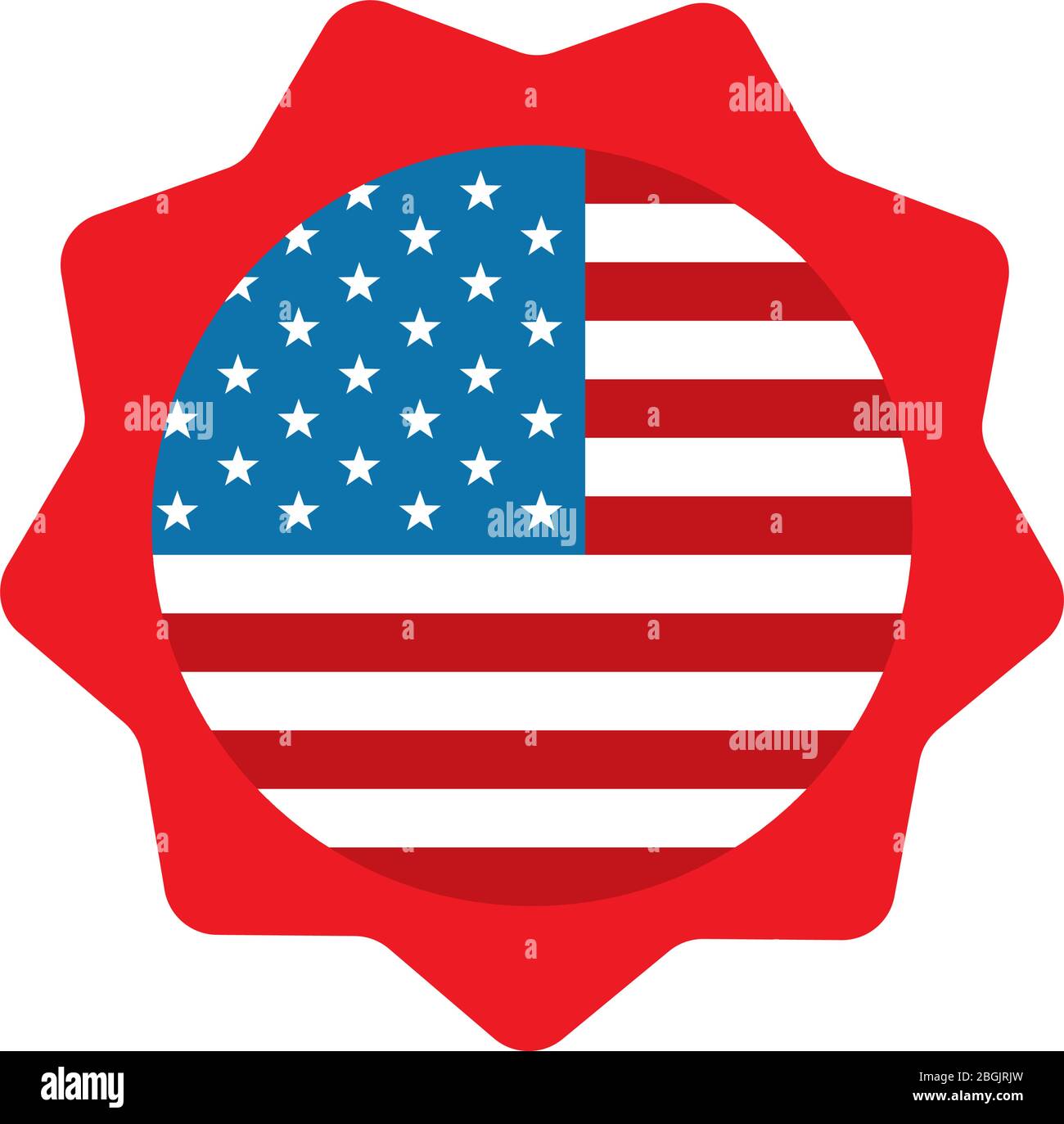 Isolated usa flag seal stamp flat style icon vector design Stock Vector ...