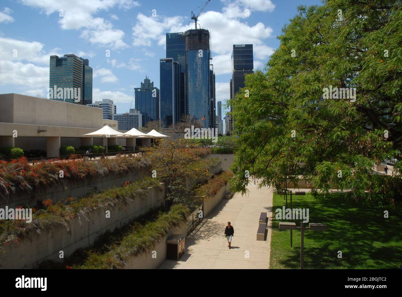 View of Brisbane CBD from back of Queensland Performing Arts Centre