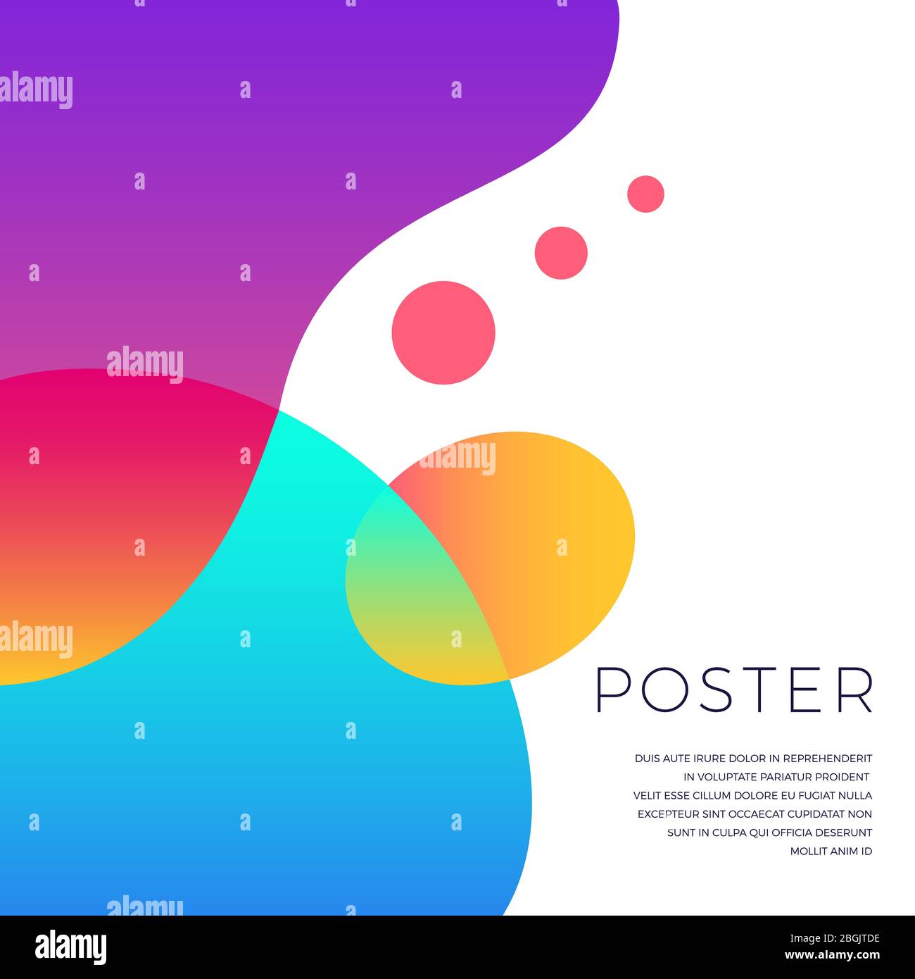 Poster with colorful abstract vector shapes baner design. Vector illustration Stock Vector