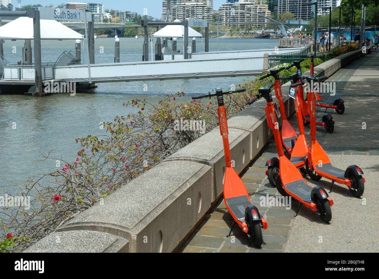 Scooters at South Bank, Brisbane, Queensland, Australia Stock Photo Alamy