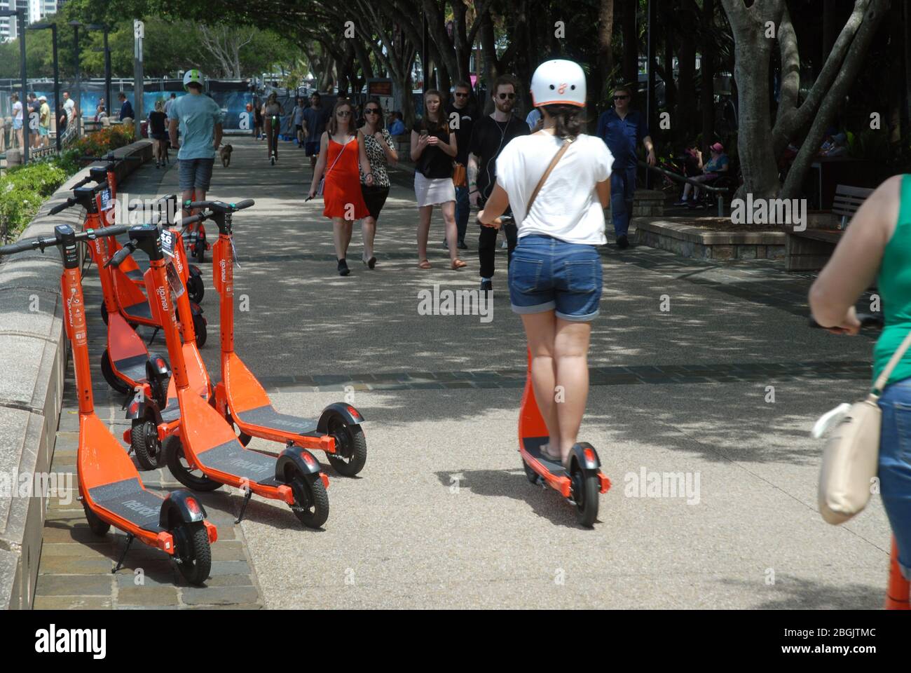 Scooters at South Bank, Brisbane, Queensland, Australia Stock Photo Alamy