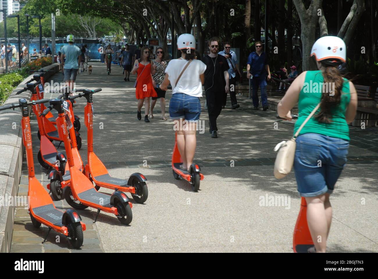 Scooters at South Bank, Brisbane, Queensland, Australia Stock Photo Alamy