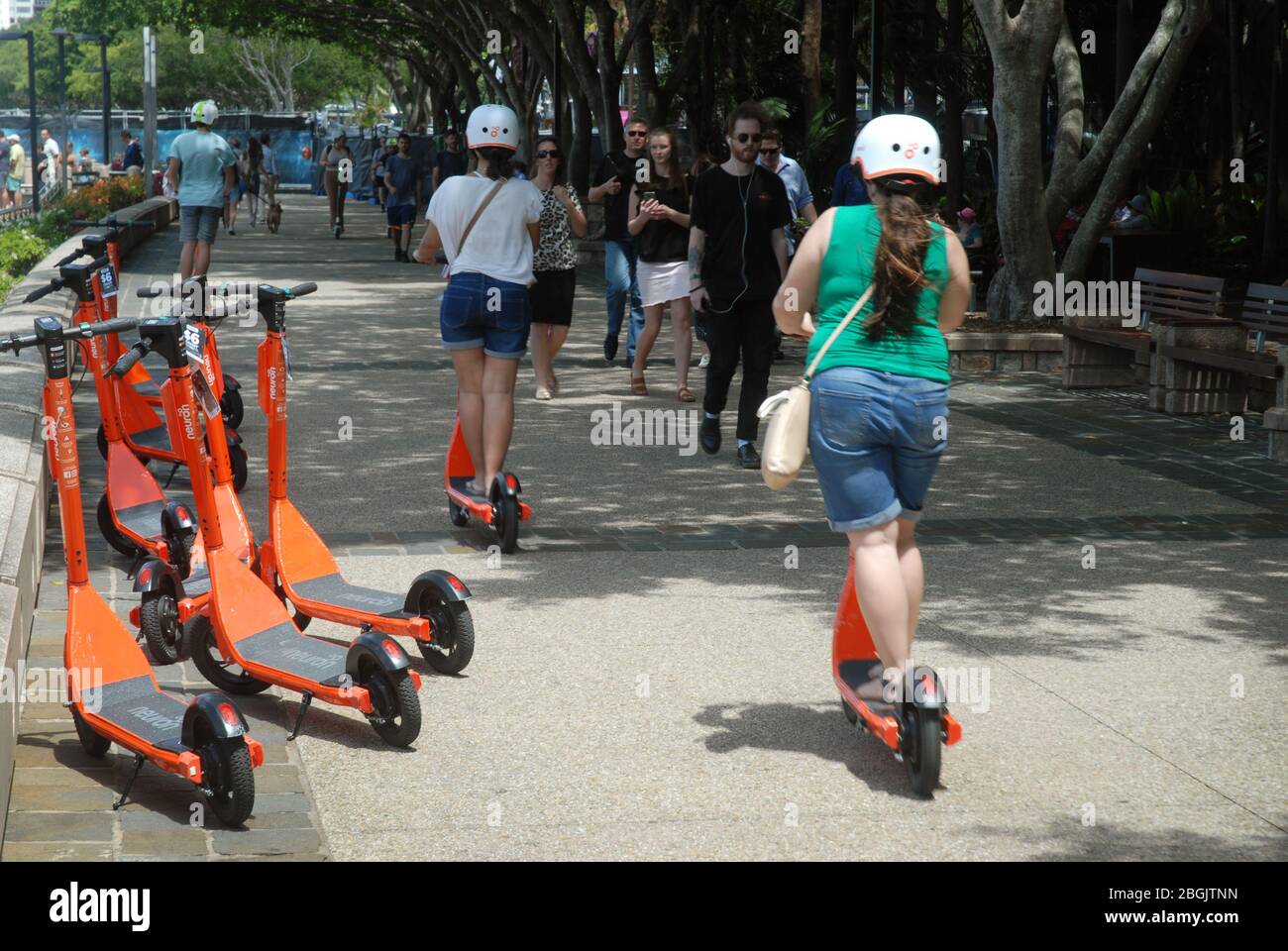 Scooters at South Bank, Brisbane, Queensland, Australia Stock Photo Alamy