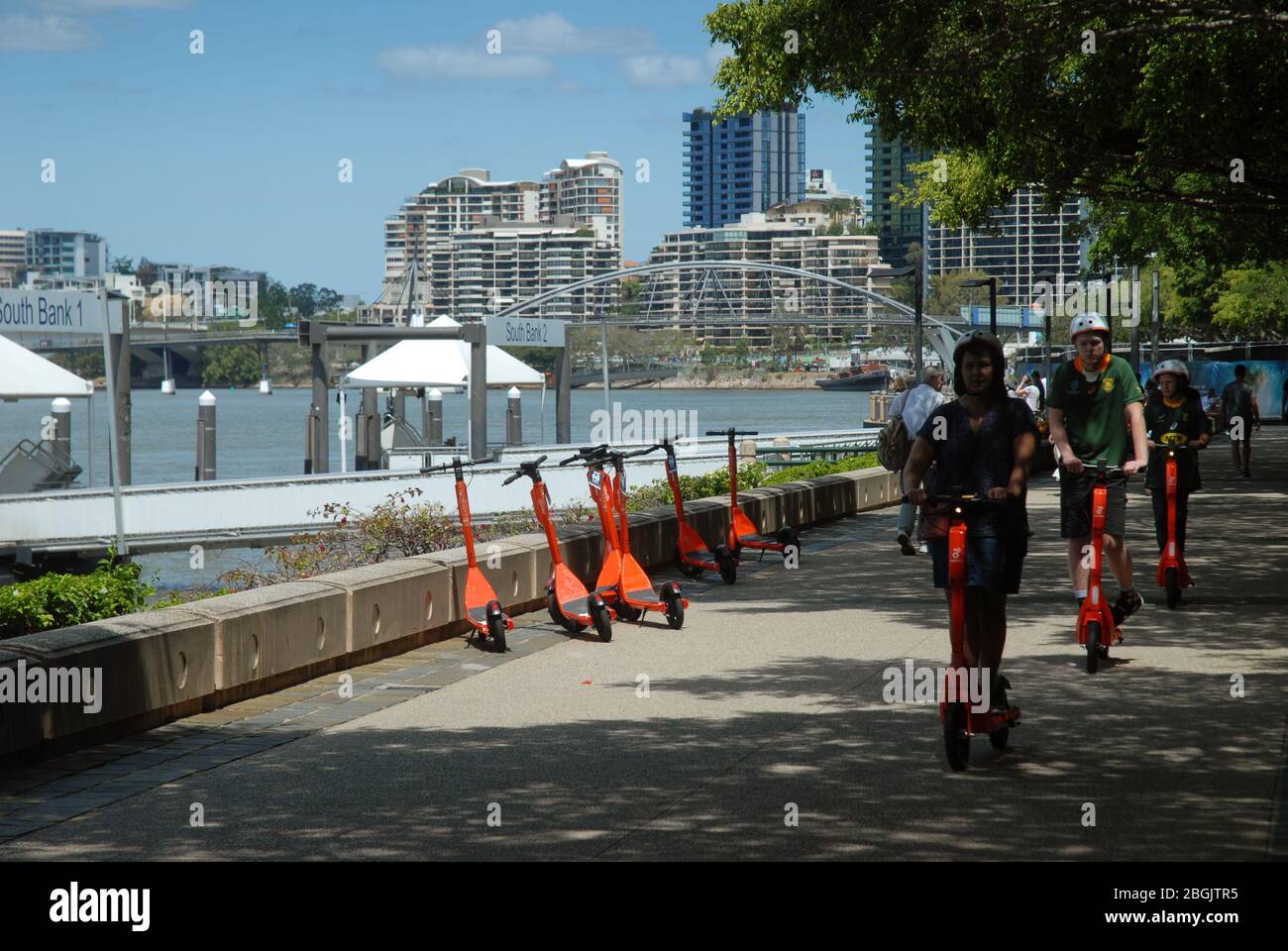 Scooters at South Bank, Brisbane, Queensland, Australia Stock Photo Alamy