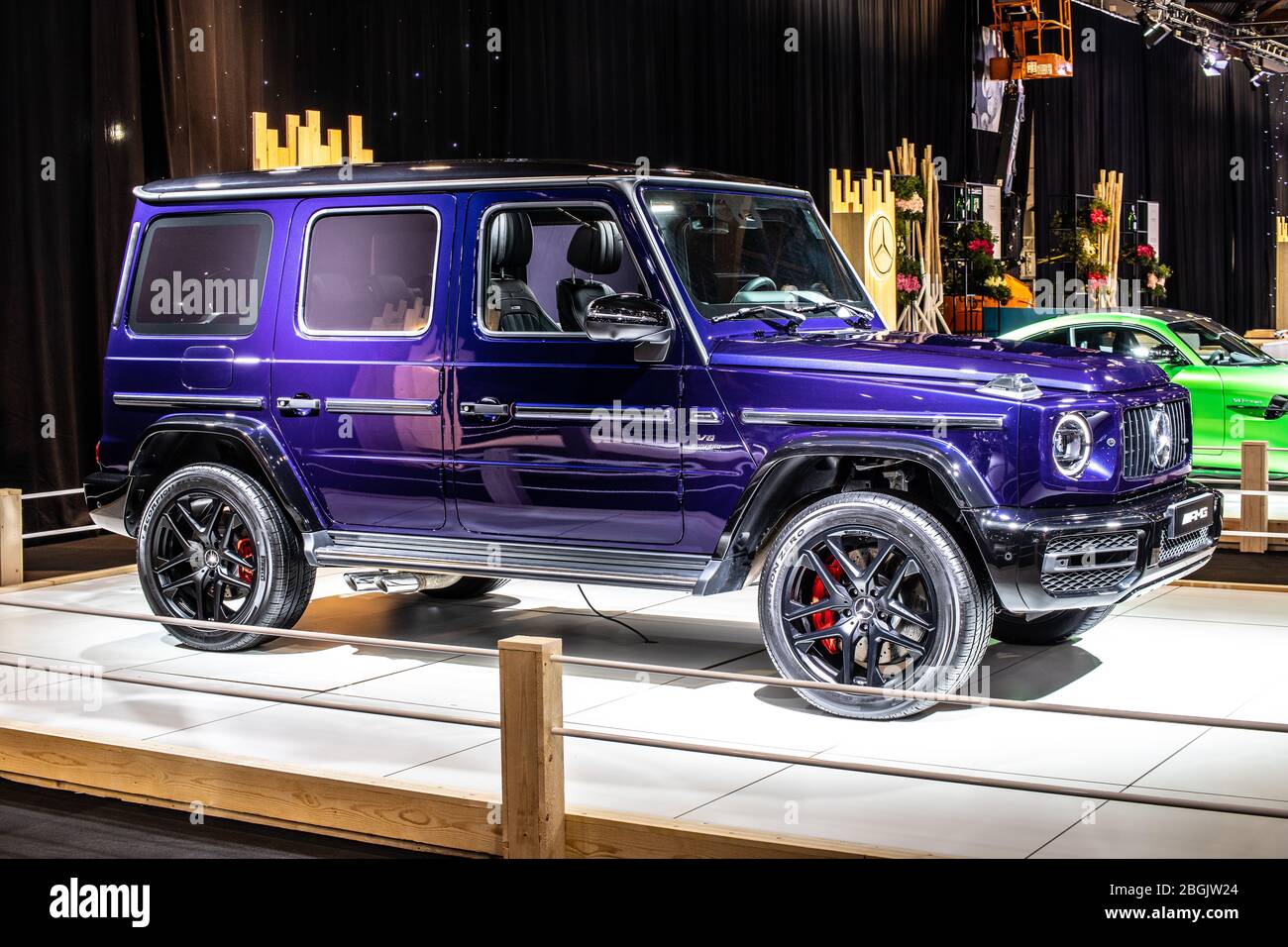 Brussels, Belgium, Jan 2020 Mercedes-AMG G 63 Exclusive Edition, Brussels Motor Show, 2nd gen, W463, G-class off-road car produced by Mercedes-Benz Stock Photo