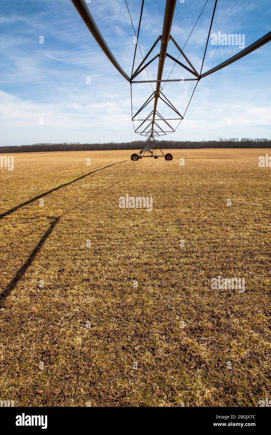 Water irrigation system, farm field, SW Michigan, USA, by James D Coppinger/Dembinsky Photo Assoc Stock Photo