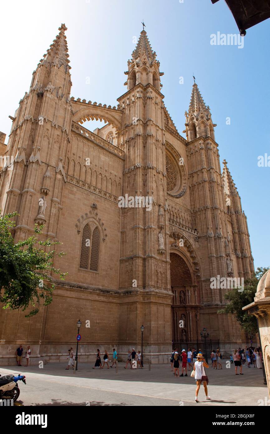 Portal der Kathedrale in Palma de Mallorca, Mallorca, Balearische Inseln, Spanien, Europa Stock Photo