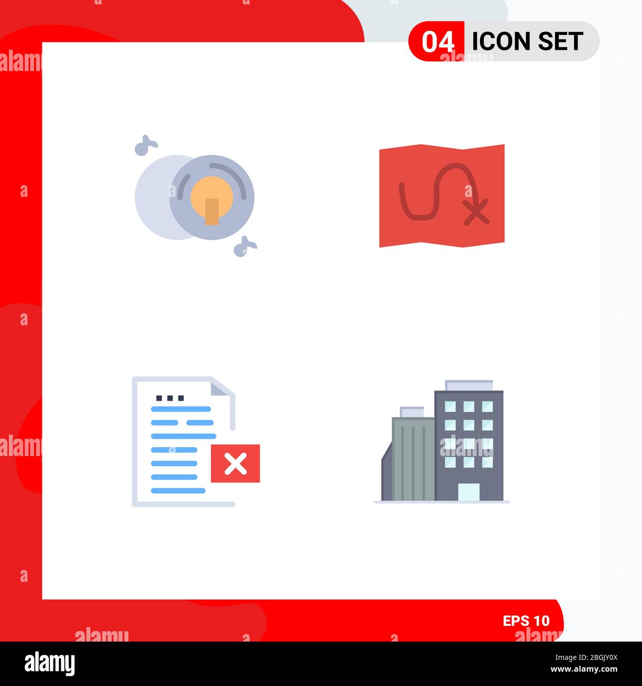User Interface Pack of 4 Basic Flat Icons of cd, document, multimedia, target, office Editable Vector Design Elements Stock Vector