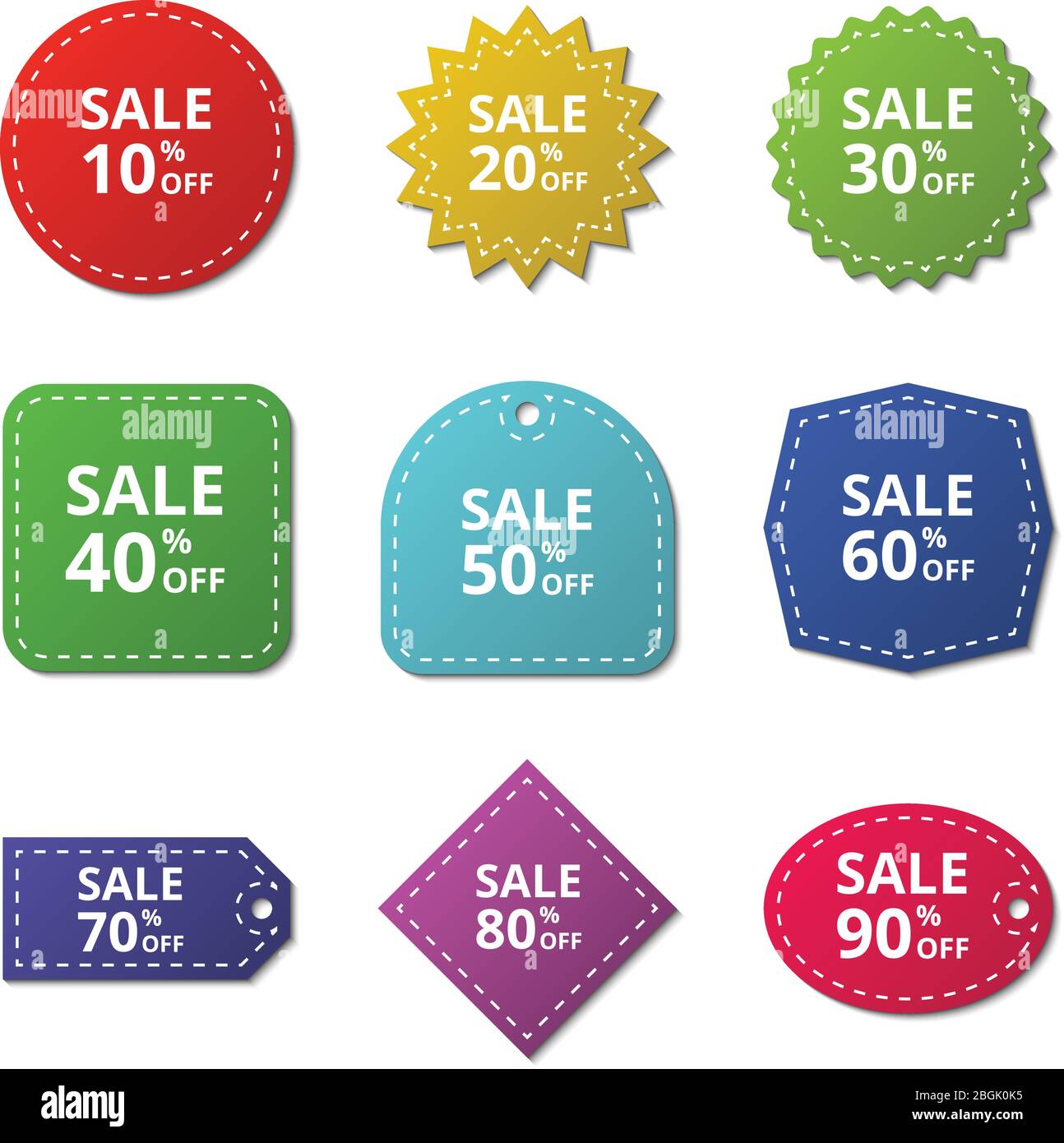 Discount stickers. Special price offer sale labels. Merchandise vector tags. Illustration of discount tag price, merchandise sticker promotion sale Stock Vector