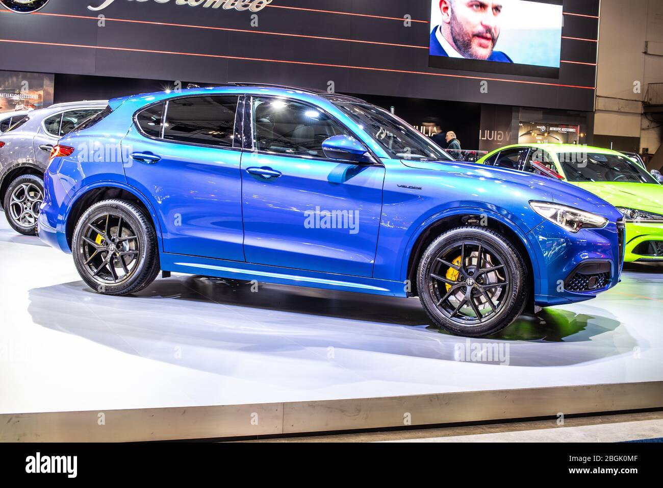 Brussels, Belgium, Jan 2020 Alfa Romeo Stelvio, Brussels Motor Show, Tipo  949, front-engine, AWD, crossover SUV manufactured by Alfa Romeo Stock  Photo - Alamy