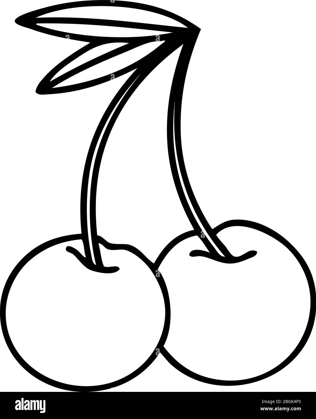 tattoo in black line style of cherries Stock Vector Image & Art - Alamy