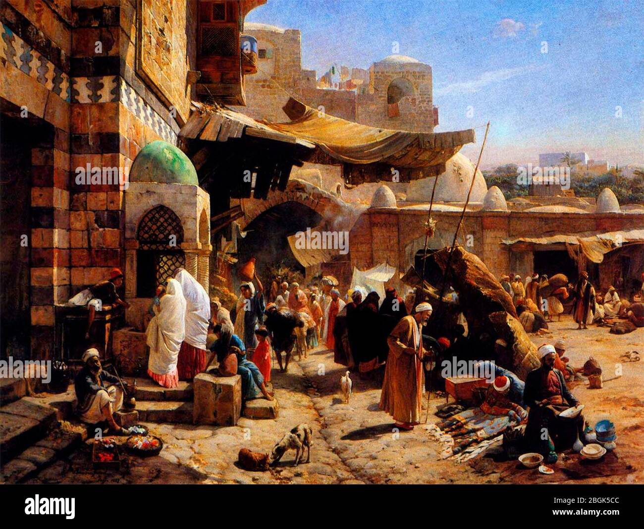 Market at Jaffa - Gustav Bauernfeind, 1877 Stock Photo