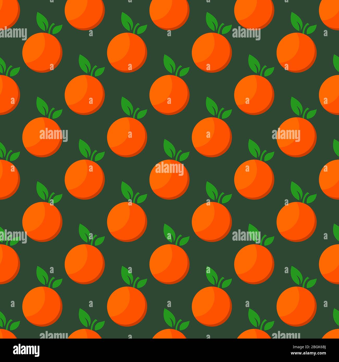 Orange fruit seamless bright art vector pattern Stock Vector