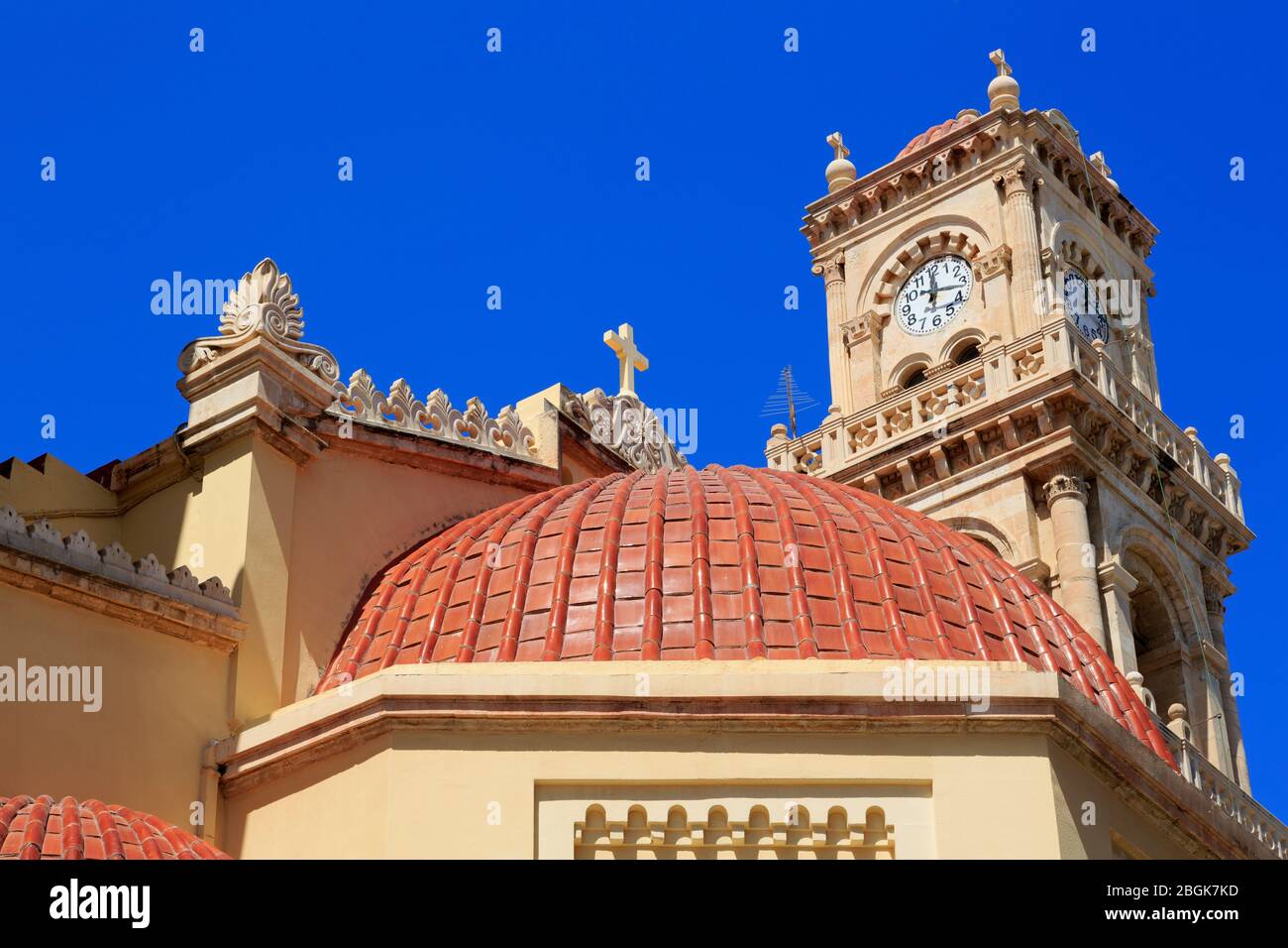 St. Minas Cathedral, Heraklion, Island of Crete, Greece, Europe Stock Photo