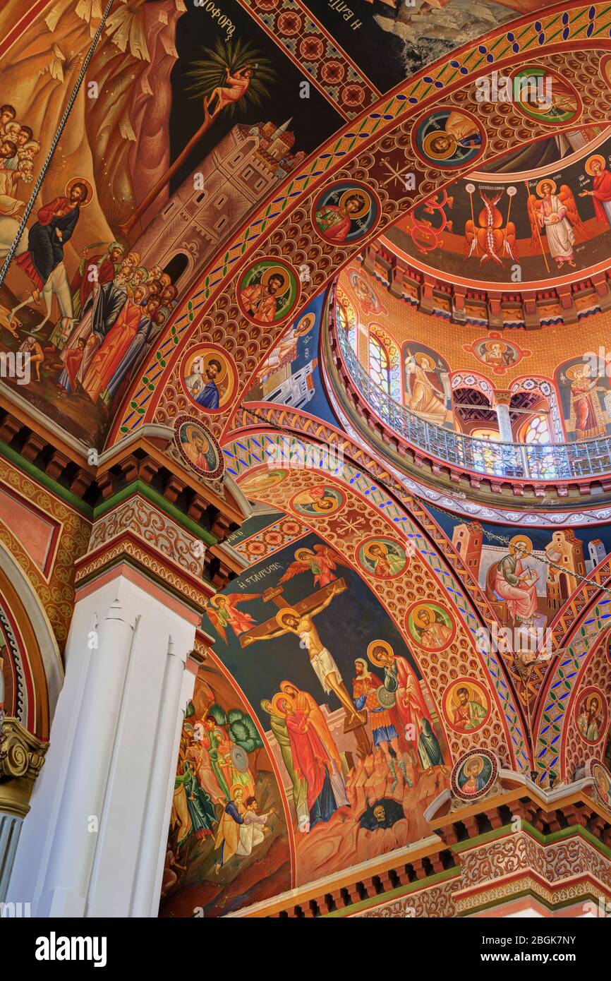 St. Minas Cathedral, Heraklion, Island of Crete, Greece, Europe Stock Photo