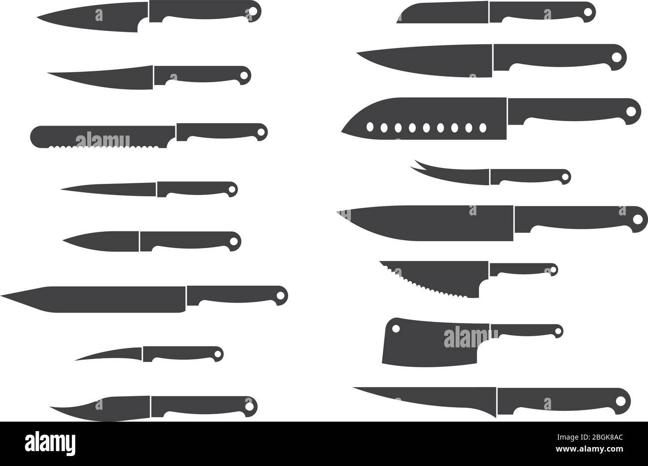 Set Butcher Meat Knives Butcher Shop Stock Vector (Royalty Free) 795752443