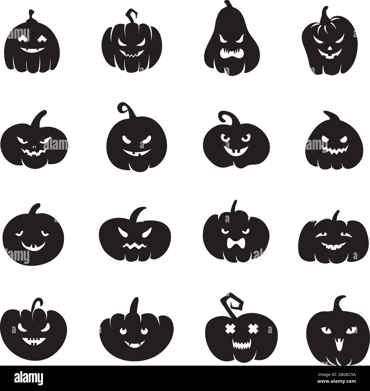 Halloween pumpkin faces. Scary pumpkins bloody with evil smile and eyes ...