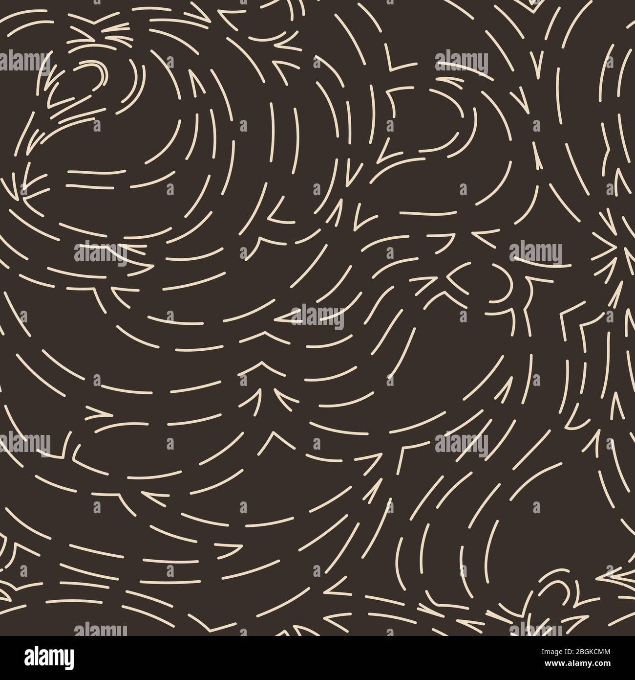 Seamless vector pattern of abstract shapes isolated on a brown dark ...