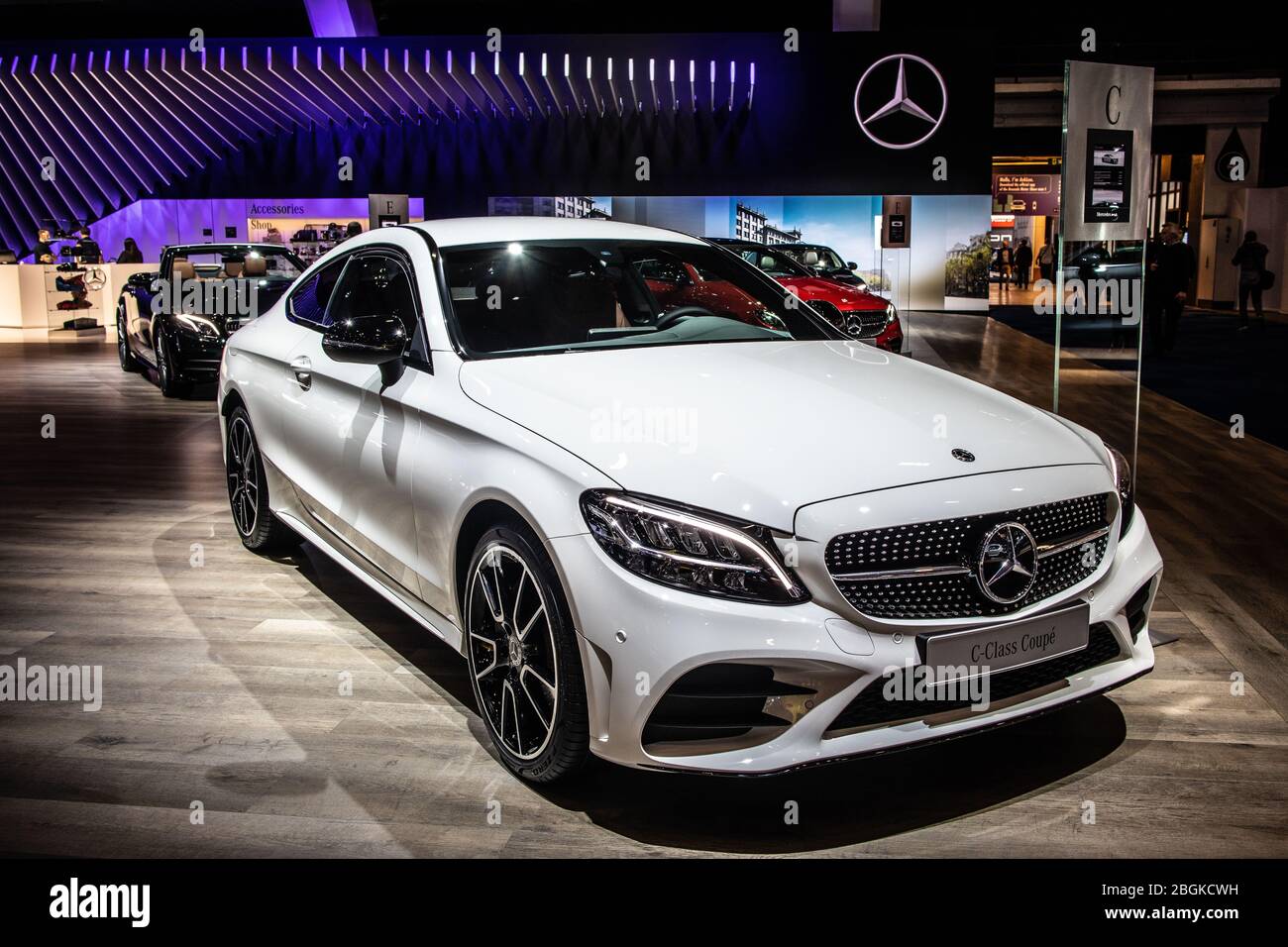 Brussels, Belgium, Jan 2020 Mercedes C classe Coupe 180, Brussels Motor  Show, MRA platform, fourth generation, C205 C-Class car from Mercedes-Benz  Stock Photo - Alamy