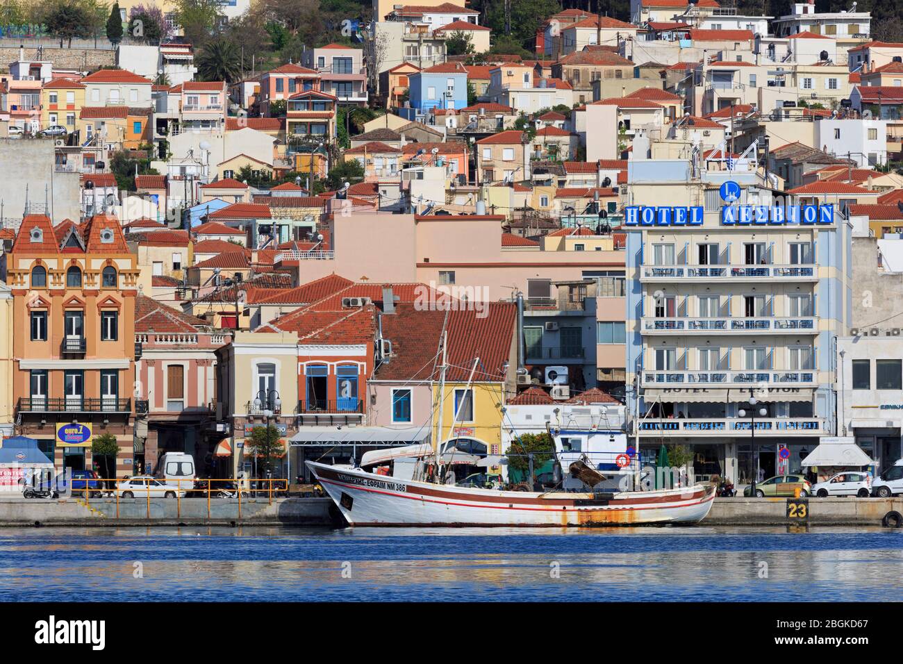 South Harbor, Mytilini City, Lesbos Island, Greece, Europe Stock Photo