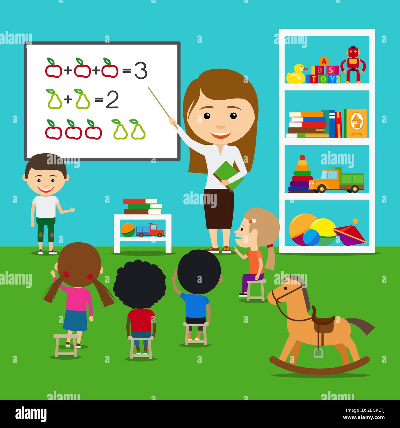 Kids Sitting Around Teacher Stock Vector Images Alamy ok-ru-kids-poems-diy
