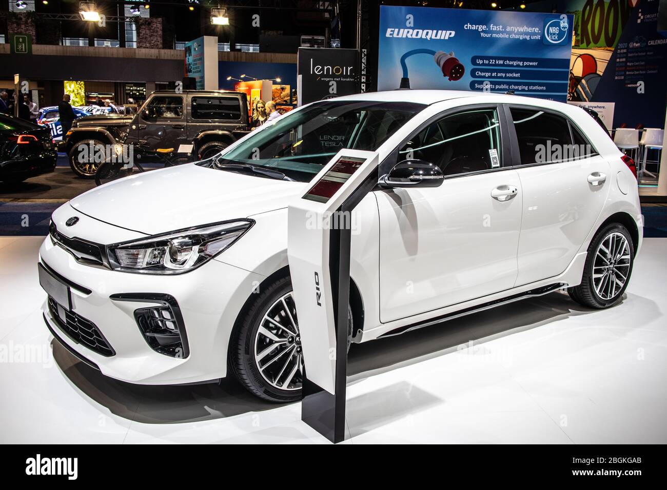Brussels, Belgium, Jan 09, 2020 Kia Rio at Brussels Motor Show, Fourth