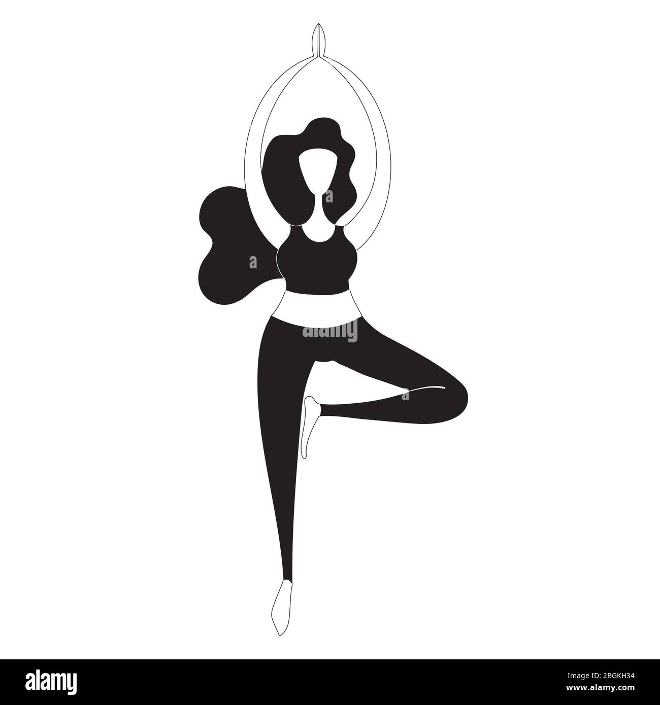 Yoga lady in asana vector illustration template Stock Vector