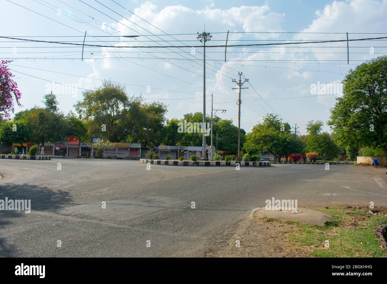 20 april 2020 Empty Road and Street in india due to corona virus , covid-91 All PAN india lockdown on modi request Stock Photo