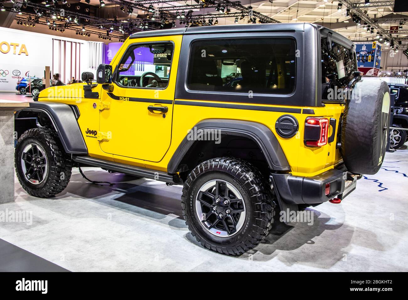 Brussels, Belgium, Jan 2020 Jeep Wrangler 1941 edition, Brussels Motor  Show, fourth generation, JL, four-wheel drive off-road Jeep vehicle Stock  Photo - Alamy