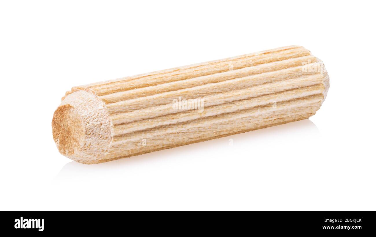 Furniture dowel Isolated on a white background. Photo Stacking Stock Photo