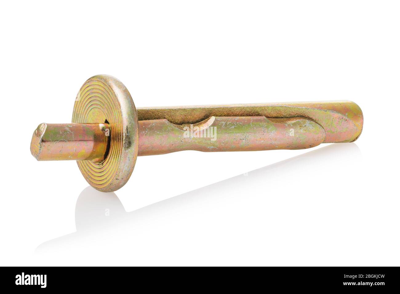 Ceiling anchor wedge isolated on white background. Photo Stacking Stock