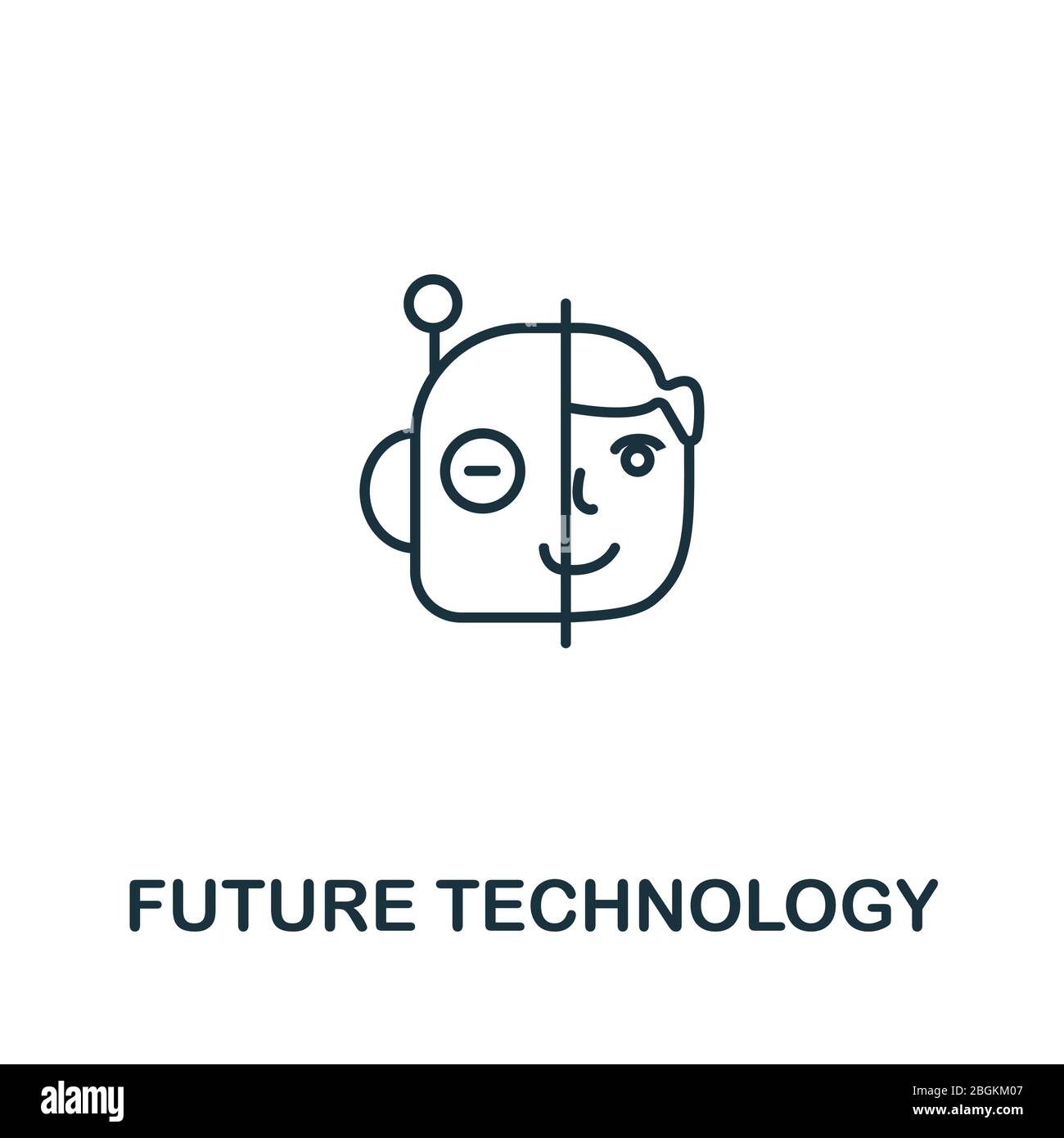 Future Technology icon from artificial intelligence collection. Simple line Future Technology icon for templates, web design and infographics Stock Vector