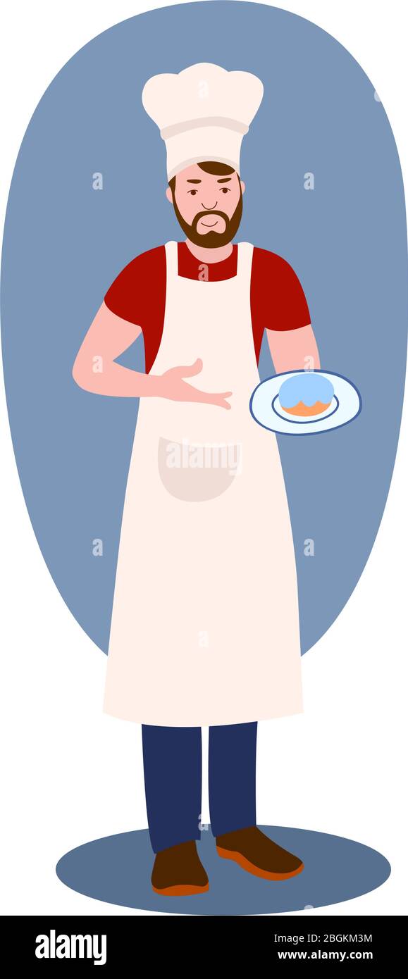 Cook vector illustration from professions collection. Flat cartoon ...