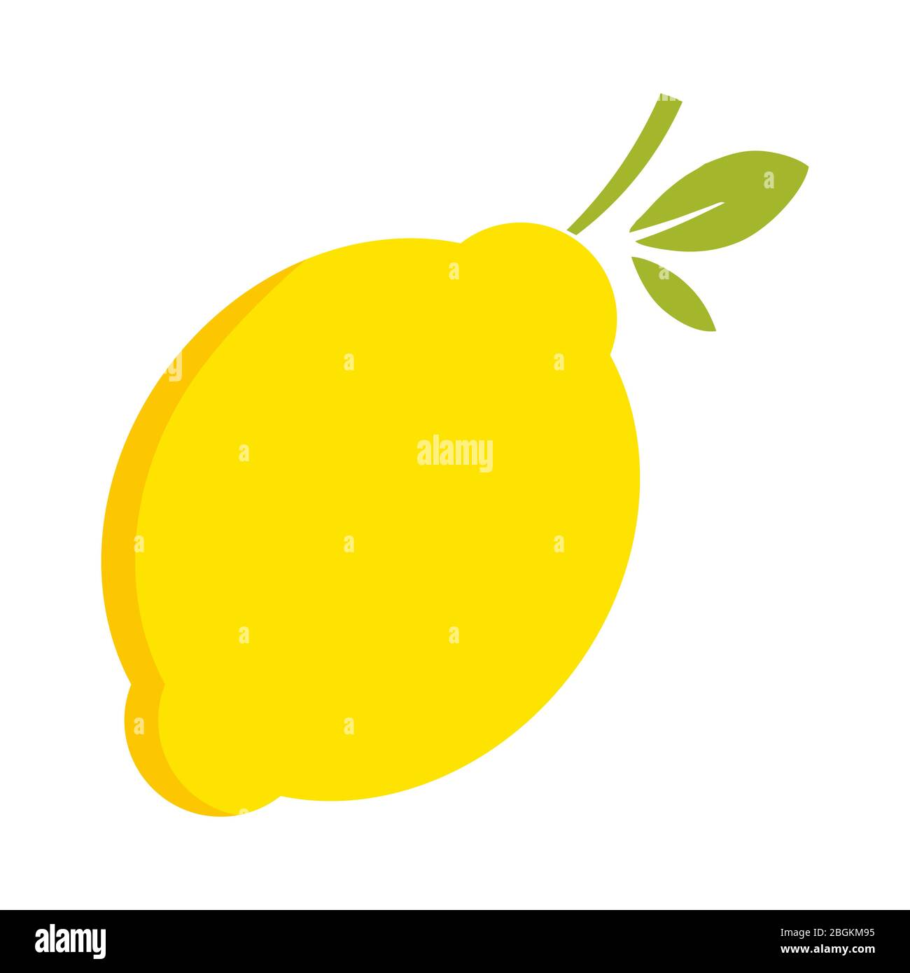 Lemon citrus fruit icon bright art vector Stock Vector